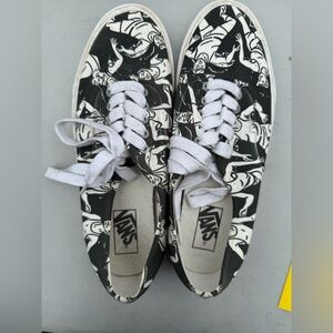 Vans Monochrome Graphic Lace-Up Sneakers.